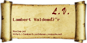 Lambert Valdemár névjegykártya